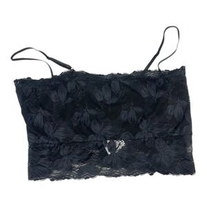 AFRM Black Lace Cropped Bralette Top XL NWT Floral Sheer‎ Lace